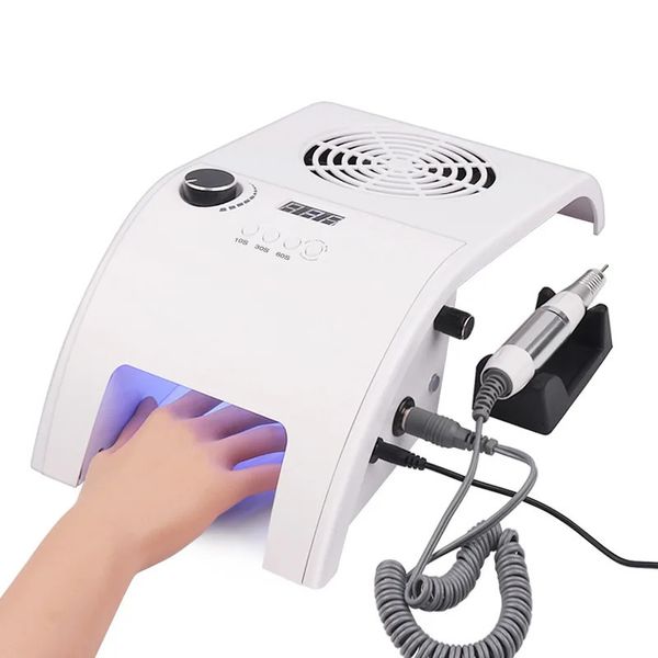 35000 tr / min 3 en 1 machine de manucure multifonctionnelle Machine à vide puissante silencieuse 48W lampe à ongles LED UV séchent rapidement tous les polis 231222