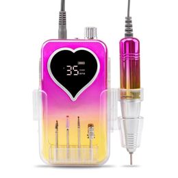 35000 tr/min Portable perceuse à ongles Machine dégradé coeur équipement de polissage pièce à main ongles rechargeables e fichier manucure pédicure Gel 9687335