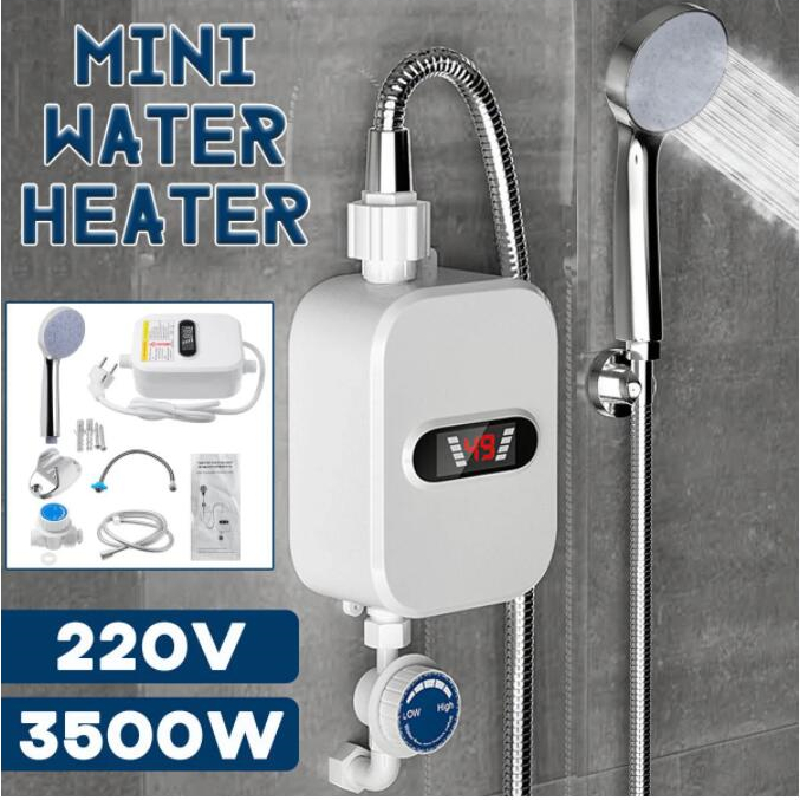 3500Wインスタント電気給湯器3S暖房バスルームキッチンタンクレス給湯器温度ディスプレイ暖房シャワー