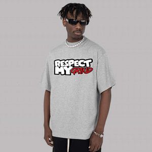 350 g kleine halslijn Amerikaans trendy merk High Street Letter Round Neck korte mouwen T-shirt voor mannen en vrouwen hiphop losse top zomer M523 40