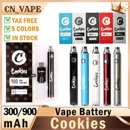 350 mAh 900 mAh Lithium Batterij Cookies Slim Twist Battery 3.3V-4.8V Verstelbare spanning USB-lader voorverwarm 510 DRAAD VAPE