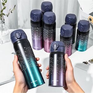 350ML 500ML Star Vacuum Cup 304 En Acier Inoxydable Ciel Étoilé Rebondissant Couverture Bouteille D'eau Portable Voyage Thermos Tasse Isolation Tasse