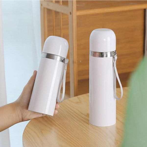 350ml/500ml Sublimación Bullet Head Thermos Cup Tumbler Acero inoxidable DIY Recubrimiento de transferencia de calor en blanco Taza de leche de café