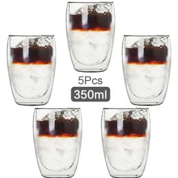 350 ml dubbelwandige glazen beker transparant handgemaakt hittebestendig theedrankbeker MINI whiskybeker 100 graden Celsius espressokopje 240319