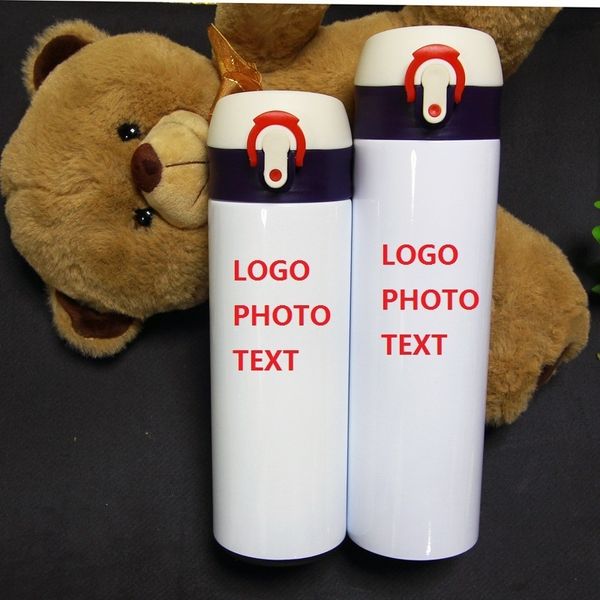 Termo de 350ML500ML con po tipo DIY, imagen personalizada, impresión colorida, regalos creativos, diseño sin vacío MAZWEI 220608