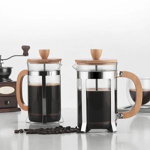 Cafetière à pression française, bouilloire en verre Borosilicate épais, théière en acier inoxydable, 350ml, 800ml, 240318