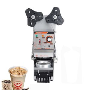 350W Copa automática completa Máquina de sellado sellador de plástico Cazón de papel de té de té de té Seeer Seaer Bubble Tea Film Versión inglesa