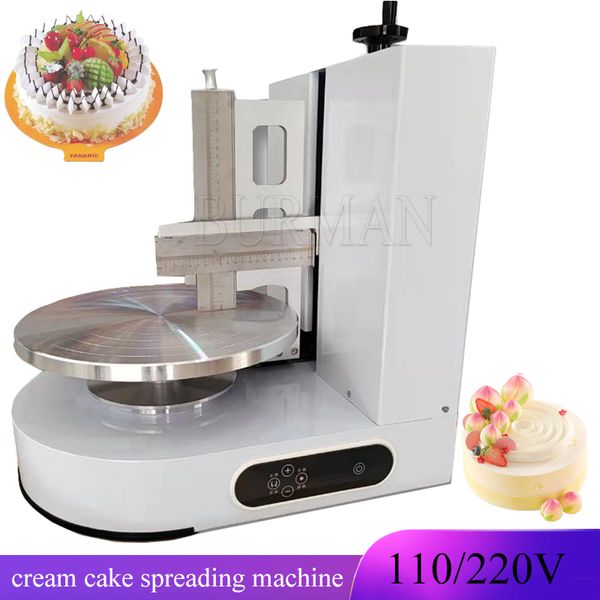 Machine électrique de lissage de revêtement d'épandage de crème de gâteau rond de 350W, équipement de remplissage de décoration de pain de gâteau