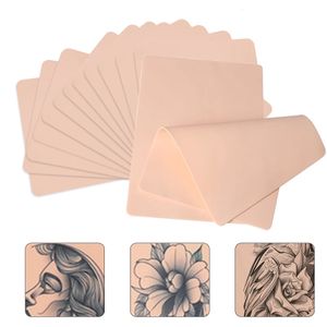 351015PCS Tattoo Blank Practice Skin Eyebrow Paint Double Side Synthetic Leather Pink Tattoo Beginner Fake Skin Exercise Tool 240103