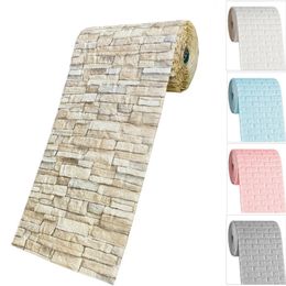 3510m 3D pegatinas de pared de ladrillo de imitación DIY decorativo autoadhesivo papel tapiz impermeable habitación de los niños dormitorio cocina decoración del hogar 240112