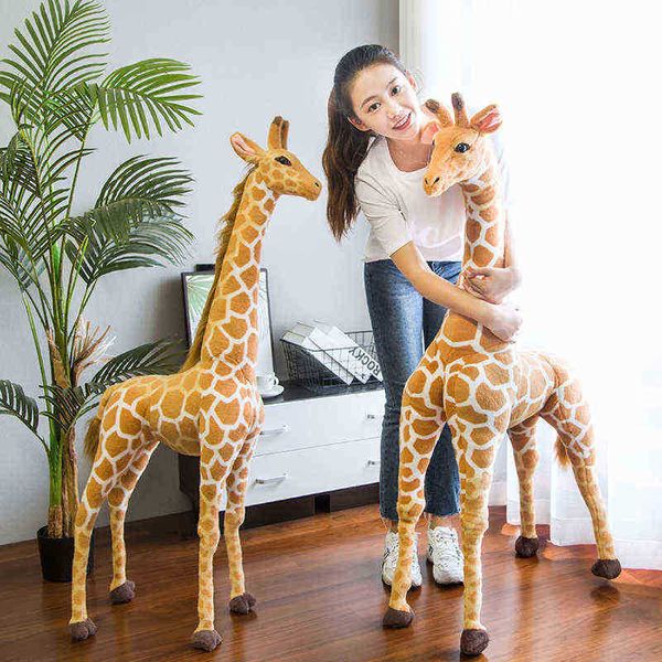35120 cm Géant Real Life Girafe Hugs High Quality Dolls Dolls Soft Kids Ldren Baby Birthday Gift Room Decor J220729