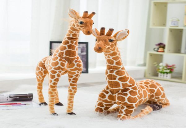 35 * 140 cm simulazione di alta qualità giraffa farcito giocattolo carino grande peluche bambola animale giocattolo per bambini ragazza decorazione della casa compleanno Christm2291007