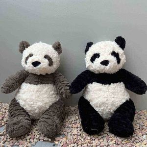 3545cm Panda Plush Toys Soft Cartoon Leuke dieren Zwart en wit gevuld Slapen Pop Home Decor voor kinderen Verjaardagscadeau J220729