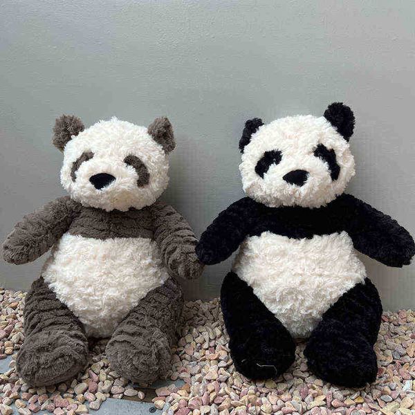 3545Cm Panda En Peluche Jouets Doux Dessin Animé Mignon Animaux Noir Et Blanc Rempli Dormir Pop Décor À La Maison Pour Enfants Cadeau D'anniversaire J220729