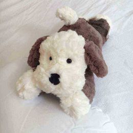 3555 cm schattig gevulde zachte liegen teddy dog ​​plush speelgoed mooie puppy poppen voor babymeisjes verjaardag kerstcadeaus j220729