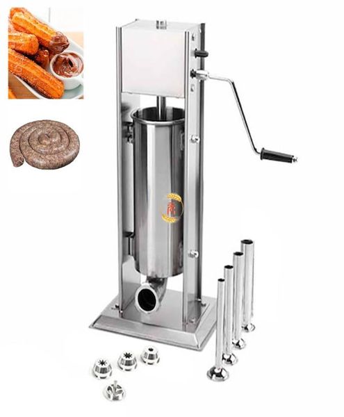 3571015L Manuel d'acier inoxydable Espagnol Churrera Churros Maker Sausage Stuffer Stumping Machine8966875