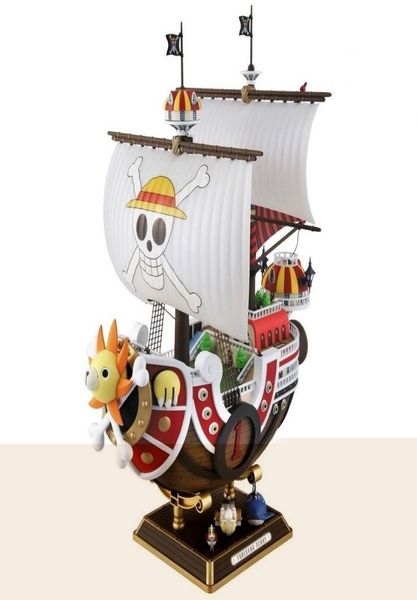 35 cm de anime One Piece mil soleadas y gotas botes de recolección PVC Figuras de acción Pirate modelo de barco juguete ensamblado regalo de Navidad Y6313593