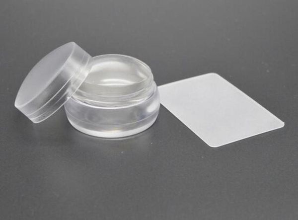 Estampador de uñas de gelatina de silicona transparente, 35cm, con tapa, diseño de ajedrez, estampador de uñas, Scraper9881676