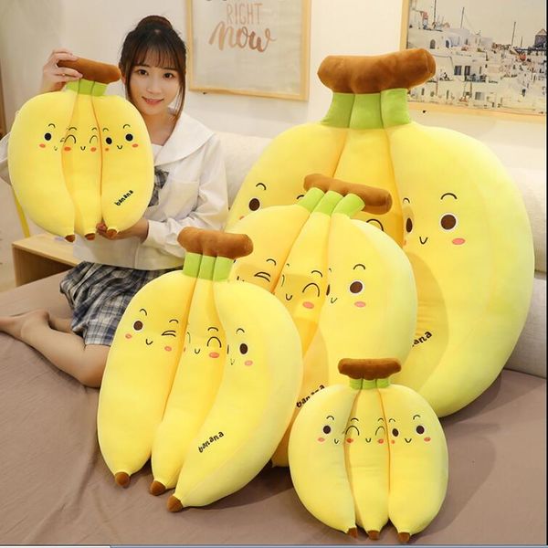 Oreiller banane dessin animé créatif 35cm, coussin de canapé Kawaii, jouet pour bébé, poupée en peluche mignonne, jouets fruits, cadeau pour enfants
