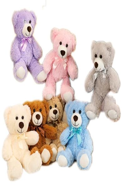 35 CM lindo muñeco de oso de peluche de juguete colorido Animal pajarita abrazo regalo de cumpleaños almohada oso de peluche hogar sala de estar Bedroo6235994