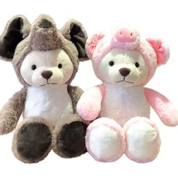 35 cm grappige kinderen vriendinnen geliefde cadeau teddy dragen kostuum ijsbeer olifant anime knuffel dier pluche speelgoed