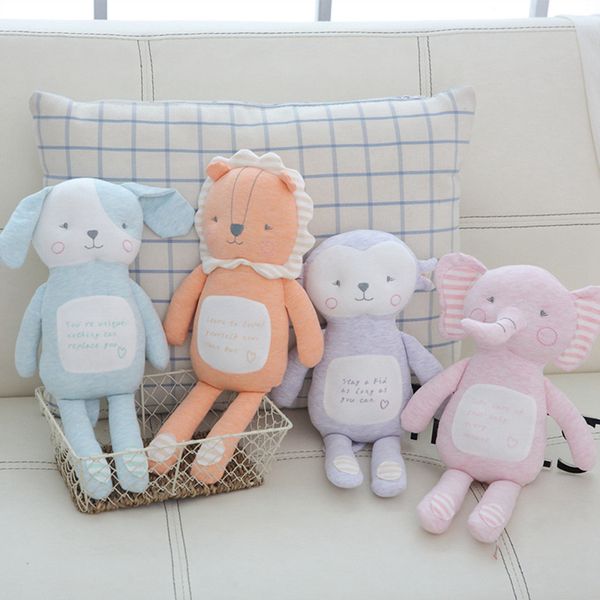 35 CM Kawaii Perro Mono León Elefante Juguetes de peluche Suave PP Algodón Animal de peluche Muñecas para dormir Bebé para niños Regalo de cumpleaños 4 Estilo