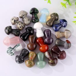 35 cm pierre naturelle sculpté cristal Mini champignon guérison Reiki minéral Statue cristal ornement décor à la maison cadeau mélange couleurs