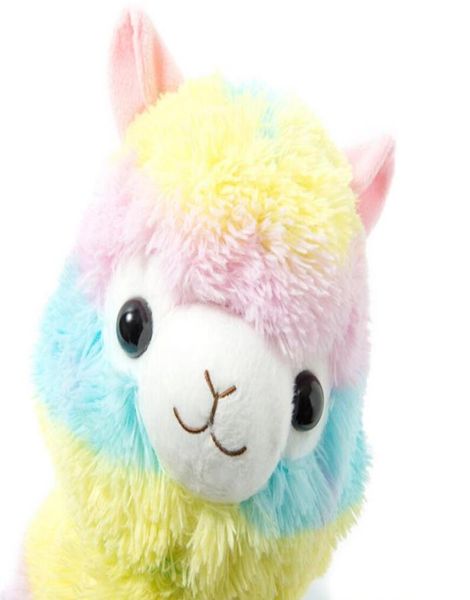 35 cm Rainbow Alpaca Plush Toy Vicugna Pacos Japones Soft Plush Alpacasso Sheep Toy Regalos para niños y niñas2412337