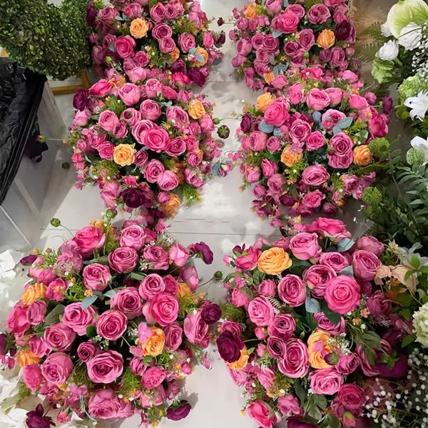 35 cm à 60 cm de diamètre peut choisir) rose vif ou autre couleur artificiel rose orchidée hydrangea balle de fleur de fleur Décoration de mariage