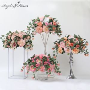 35 cm glycine pivoine rose fleur artificielle boule centres de table décor bouquet de mariage arrangement floral toile de fond table fleur vigne