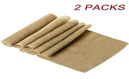 35 cm x 10m Burlap Hessian Décorations de mariage rustiques Décoration Burlap Vintage Artisanat Burlap Hessian Table Rouleau Roll Vintage Jute7288195