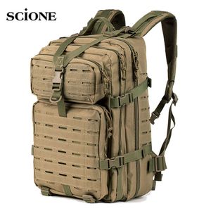 35L Hommes Sac De Voyage Camping Sac À Dos Randonnée Militaire Tactique Sacs Escalade Sac À Dos Armée Sacs En Plein Air Laser Armée XA939WA Q0721