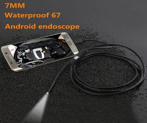 35M Endoscopio Boroscopio Videocámaras USB Android Cámara de inspección 6 LED 7mm Lente 720P Impermeable Coche Endoscopio Tubo mini Cámaras9246059