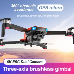 Visión Nocturna Gps 5G Drones Uav Inteligentes Larga Resistencia 30 Minutos Cámaras ESC 6K Transmisión De Imagen De 5 Km Motor Sin Escobillas Drone Evitación De Obstáculos Aviones Cardán De 3 Ejes