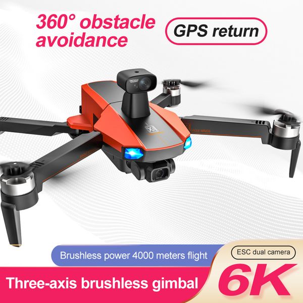 Drones Gps 5G à vision nocturne de vol de 35 minutes, caméras ESC HD 6K, transmission d'image de 5 km, avion à moteur sans balais, cardan à trois axes, évitement d'obstacles, quadricoptère RC Drone