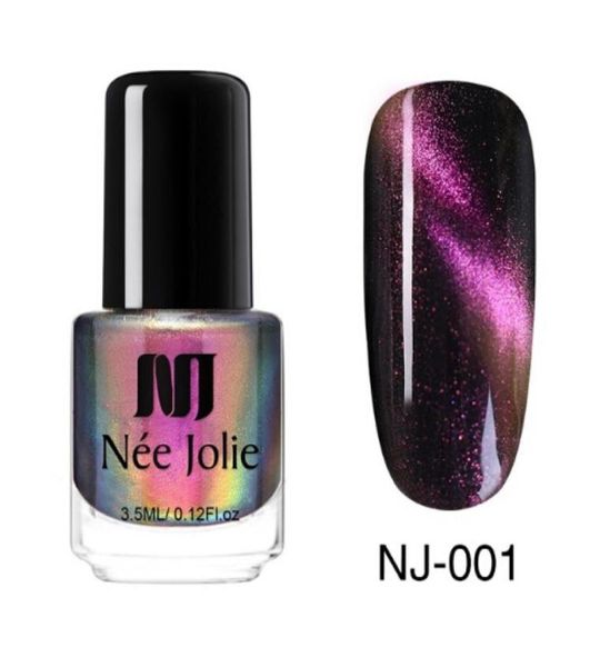 Vernis à ongles holographique caméléon œil de chat, vernis magnétique pour Nail Art, laque magnétique pour Nail Art, Base noire, nécessaire 35ml, 4837720