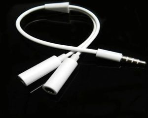 35mm 1 Male naar 2 Dual Female o Stereo Jack Hoofdtelefoon Y Splitter Kabel Adapter voor iphone Samsung HTC73368953019169