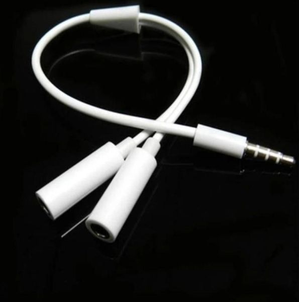 35 mm 1 macho a 2 dual femenino o auriculares estéreo y adaptador de cable divisor para iPhone Samsung HTC73368956809470