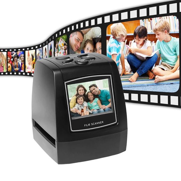 Convertidor de película deslizante de 35 mm y 135 mm Escáner negativo portátil Po Visor de imágenes digitales 24 LCD Software de edición incorporado 240318