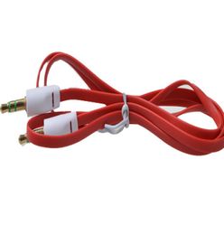 35mm Audiokabel Koord Auto Aux Kabel Platte Noodle 1m 3FT Male naar Male voor mobiele telefoon3301176