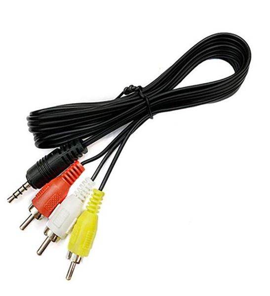 Adaptateur prise jack 35 mm mâle vers 3 RCA câble audio auxiliaire cordon AV vidéo pour lecteur de console de jeu DVD enregistreur HiFi magnétoscope TV stéréo environ 4830729