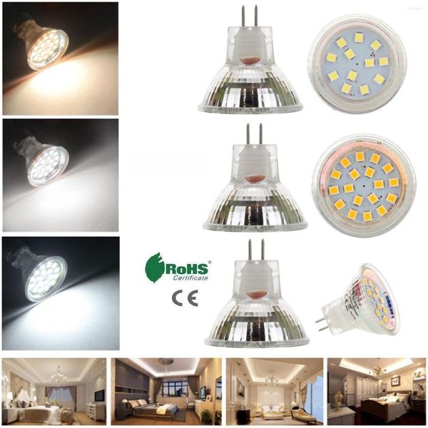 35mm ampoule LED MR11 GU4 2W 3W 120LM 150LM 2835 SMD chaud froid blanc neutre AC/DC12V-24V lampe remplacer l'éclairage halogène