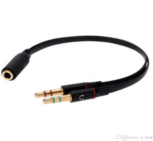 Cable adaptador de Audio auxiliar para auriculares, divisor en Y de 35mm, 2 conectores macho a 1 hembra, micrófono, cable de teléfono móvil 2414093