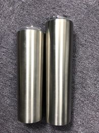 35oz Rvs Skinny Tumbler Straight Coffee Cup Vacuüm Geïsoleerd Bier Koffie Bekers met deksel en stro snel verzending