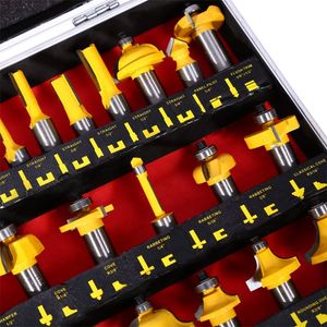 Freeshipping 35 stks / set 1/2 inch schacht hoogwaardige legering frees cutter router bit set houtbewerkingshulpmiddel voor het geval