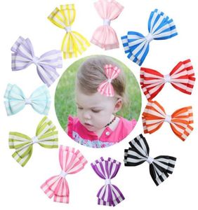 35quot leuke kleurrijke streep print kleine strik kinderen baby meisjes haarspeldjes haarspelden haarspeldjes haaraccessoires geschenken3429304