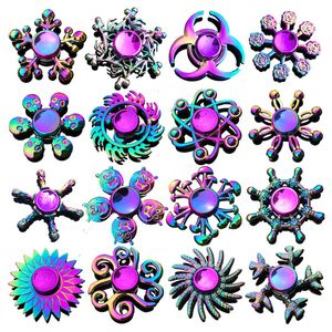 51stijlen hand spinner speelgoed zink legering metaal fidget tri spinners regenboog driehoek vingertop gyro spinnende topt top draak vleugels oog vinger decompressie speelgoed ins