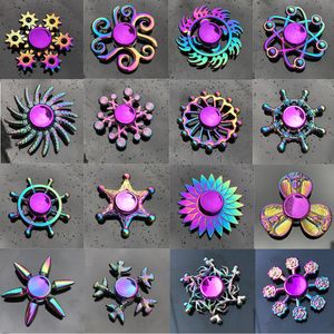 51Styles Hand Spinner Party Favor van zink Alloy Metal Fidget Spinners Regenboog driehoek Fingertip Gyro Spinning Top Dragon Wings Eye Finger Toys For Kids Gift