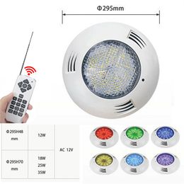 35W 45W RVB LED Piscine Lumière 12W 18W 25W IP68 Imperméable Outdoor AC / DC12V sous-marin LED PISCINA LUZ LUZ Spotlight