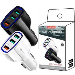 Chargeur de voiture 35W PD Type C Ports USB Chargeur rapide Adaptateur automatique 7A Charge rapide pour le nouveau téléphone iPhone Samsung Android avec boîte de vente au détail